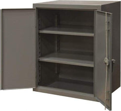 Durham - 2 Shelf Locking Storage Cabinet - Steel, 48" Wide x 24" Deep x 42" High, Gray - Benchmark Tooling