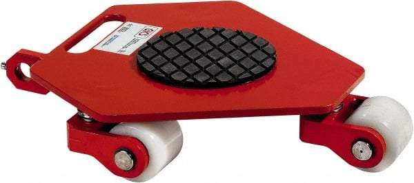 GKS - 2,200 Lb Capacity Steel Machine Dolly - 20" Long x 20.3" Wide x 3.9" High, 3.3" Wheels - Benchmark Tooling