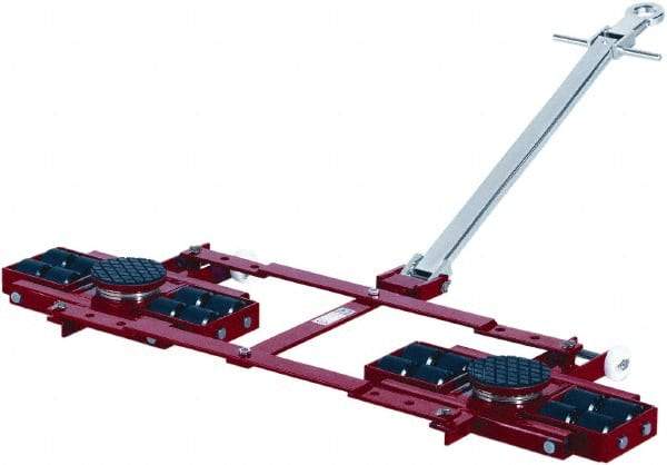 GKS - 26,400 Lb Capacity Steel Machine Dolly - 21.3" Long x 61.4" Wide x 4.3" High, 3.3" Wheels - Benchmark Tooling