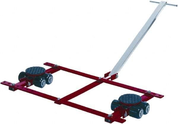 GKS - 13,200 Lb Capacity Steel Machine Dolly - 21.3" Long x 53.9" Wide x 4.3" High, 3.3" Wheels - Benchmark Tooling