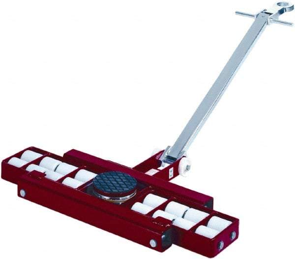 GKS - 39,600 Lb Capacity Steel Machine Dolly - 40.6" Long x 24.4" Wide x 4.3" High, 3.3" Wheels - Benchmark Tooling