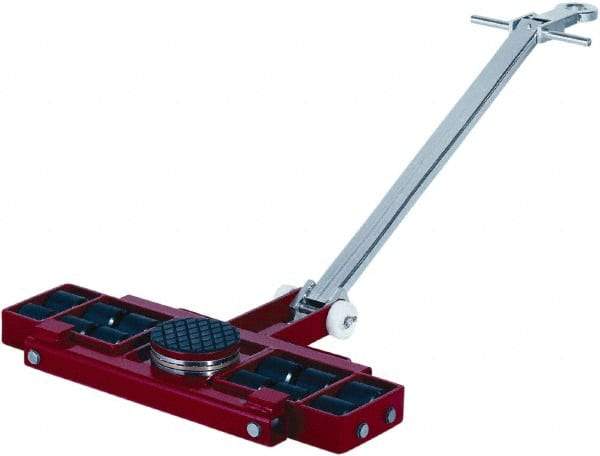 GKS - 19,800 Lb Capacity Steel Machine Dolly - 33.1" Long x 23" Wide x 4.3" High, 3.3" Wheels - Benchmark Tooling
