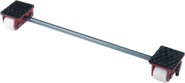 GKS - 4,400 Lb Capacity Steel Machine Dolly - 7.2" Long x 39.4" Wide x 4.3" High, 3.3" Wheels - Benchmark Tooling