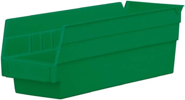 Akro-Mils - 11-5/8" Deep, Green Hopper Shelf Bin - 4" High x 4-1/8" Wide x 11-5/8" Long - Benchmark Tooling