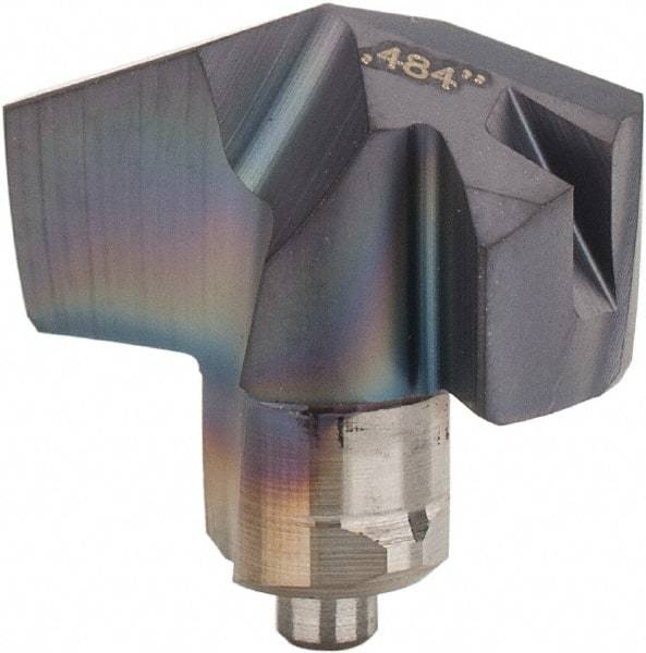 Iscar - Series ICM, 12.29mm Diam Grade IC907 140° Replaceable Drill Tip - Carbide, TiAlN/TiN Finish, 12 Seat Size - Benchmark Tooling