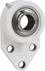 Value Collection - 5/8" ID, 4-1/4" OAL x 1-5/16" OAH 3 Bolt Flange Mounted Bearing - 1,495 Lb Static Cap, 2,877 Lb Dyn Cap, 1-1/2" Btw Mnt Hole Ctrs, 39/64" Base-to-Ctr Ht, Thermoplastic - Benchmark Tooling