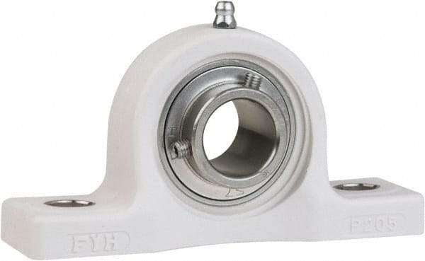 Value Collection - 5/8" ID, 5" OAL x 2-19/32" OAH Pillow Block - 1,495 Lb Static Cap, 2,877 Lb Dyn Cap, 3-3/4" Btw Mnt Hole Ctrs, 1-5/16" Base-to-Ctr Ht, Thermoplastic - Benchmark Tooling