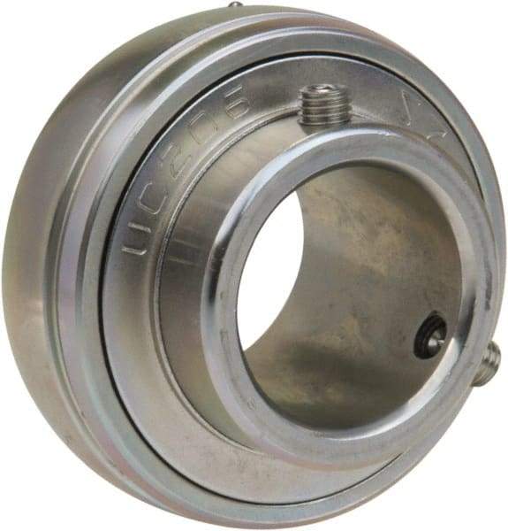 Value Collection - 1-3/16" ID x 2.441" OD, 4,383 Lb Dynamic Capacity, Ball Bearing Insert Insert Bearing - Zinc Chromate Plated Steel Insert, 3/4" Race Width, 2,540 Lb Static Capacity - Benchmark Tooling