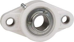 Value Collection - 1-3/16" ID, 5-13/16" OAL x 1-19/32" OAH 2-Bolt Flange Mounted Bearing - 2,540 Lb Static Cap, 4,383 Lb Dyn Cap, 4-39/64" Btw Mnt Hole Ctrs, 45/64" Base-to-Ctr Ht, Thermoplastic - Benchmark Tooling