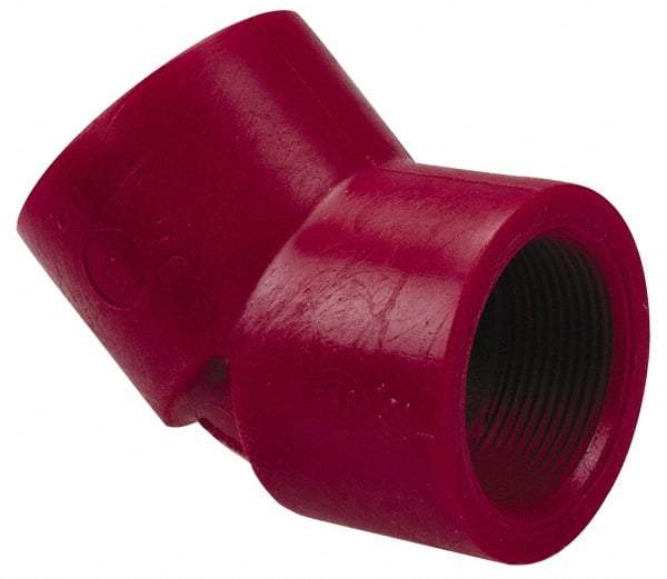 NIBCO - 1/2" PVDF Plastic Pipe 45° Elbow - Schedule 80, FIPT x FIPT End Connections - Benchmark Tooling