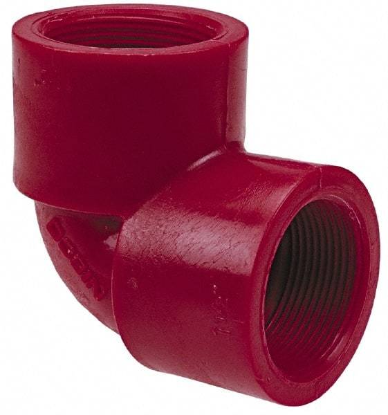 NIBCO - 3/4" PVDF Plastic Pipe 90° Elbow - Schedule 80, FIPT x FIPT End Connections - Benchmark Tooling