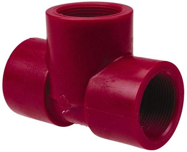 NIBCO - 1/2" PVDF Plastic Pipe Tee - Schedule 80, FIPT x FIPT x FIPT End Connections - Benchmark Tooling