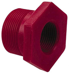 NIBCO - 1-1/2 x 1" PVDF Plastic Pipe Flush Threaded Reducer Bushing - Schedule 80, MIPT x FIPT End Connections - Benchmark Tooling