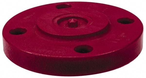 NIBCO - 1/2" Pipe, 3-1/2" OD, PVDF Blind Pipe Flange - Schedule 80, Red - Benchmark Tooling