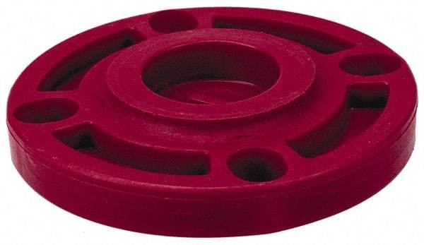 NIBCO - 2" Pipe, 6" OD, PVDF Blind Pipe Flange - Schedule 80, Red - Benchmark Tooling