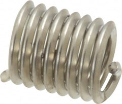 Recoil - 1/4-20 UNC, 1/2" OAL, Free Running Helical Insert - 8 Free Coils, Tanged, Stainless Steel, Bright Finish, 2D Insert Length - Benchmark Tooling