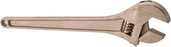 Ampco - 1-11/16" Jaw Capacity, 15" Nonsparking Adjustable Wrench - Aluminum Bronze, Plain Finish - Benchmark Tooling