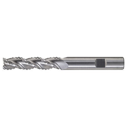 ‎1/2″ × 1/2″ × 2″ × 4-1/2″ RHS / RHC Solid Carbide 3-Flute Square End High-Performance Roughing End Mill - Bright - Exact Industrial Supply