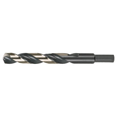 1/2 RHS / RHC HSS 135 Degree Split Point Heavy Duty Jobber Length Drill - Black & Gold - Exact Industrial Supply