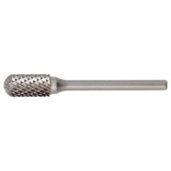 SC-2 Double Cut Solid Carbide Bur-Cylindrical with Ball Nose - Benchmark Tooling