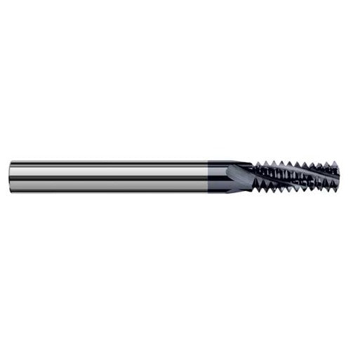 ‎0.4950″ Cutter Diameter × 1.2500″ (1-1/4″) Length of Cut Carbide Multi-Form 3/4″-12 Thread Milling Cutter, 4 Flutes, AlTiN Coated - Exact Industrial Supply