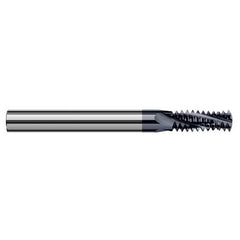 ‎0.4950″ Cutter Diameter × 1.2500″ (1-1/4″) Length of Cut Carbide Multi-Form 3/4″-10 Thread Milling Cutter, 4 Flutes, AlTiN Coated - Exact Industrial Supply