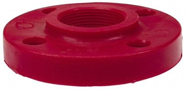 NIBCO - 1" Pipe, 4-1/2" OD, PVDF Threaded Pipe Flange - Schedule 80, Red - Benchmark Tooling