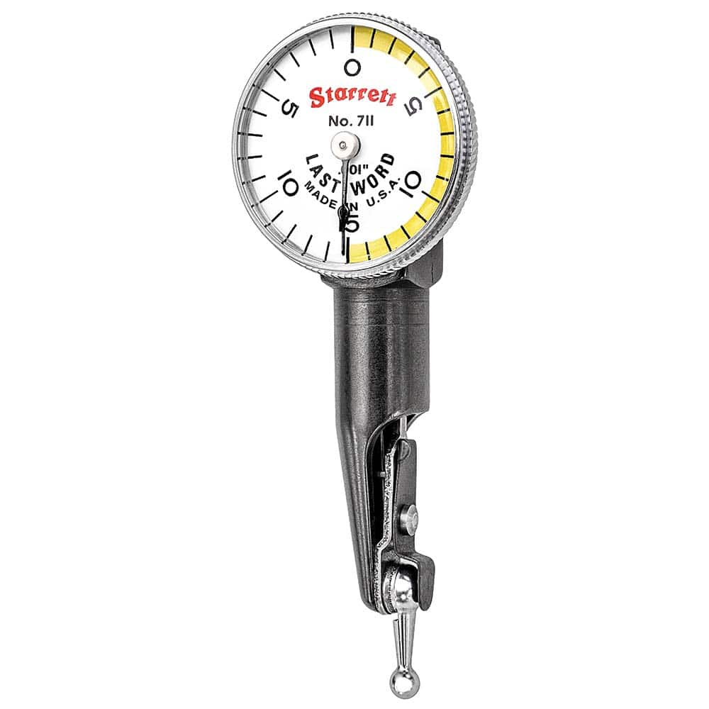 Starrett - Dial Test Indicators; Maximum Measurement (Decimal Inch): 0.0300 ; Dial Graduation (Decimal Inch): 0.001000 ; Dial Reading: 0-15-0 ; Dial Diameter (Inch): 1.00 ; Dial Diameter (mm): 25.00 ; Style: Test Indicator - Exact Industrial Supply