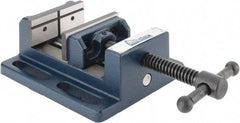 Gibraltar - 3" Jaw Opening Capacity x 1-1/8" Throat Depth, Horizontal Drill Press Vise - 3" Wide Jaw, Stationary Base, Standard Speed, 6-9/16" OAL x 2-7/16" Overall Height, Cast Iron - Benchmark Tooling