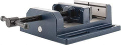 Gibraltar - 6" Jaw Opening Capacity x 2" Throat Depth, Horizontal Drill Press Vise - 6" Wide Jaw, Stationary Base, Standard Speed, 10-15/16" OAL x 3-9/16" Overall Height, Cast Iron - Benchmark Tooling