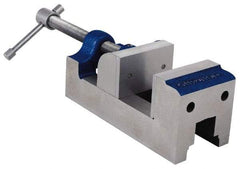 Gibraltar - 1-5/8" Jaw Opening Capacity x 1" Throat Depth, Horizontal Drill Press Vise - 1-1/2" Wide Jaw, Stationary Base, Standard Speed, 5" OAL, Cast Iron - Benchmark Tooling