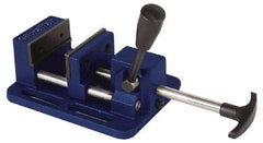 Gibraltar - 3" Jaw Opening Capacity x 1-1/16" Throat Depth, Horizontal Drill Press Vise - 3" Wide Jaw, Stationary Base, Standard Speed, 7-1/4" OAL x 2.975" Overall Height, Cast Iron - Benchmark Tooling