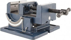 Gibraltar - 4" Jaw Width, 4" Jaw Opening Capacity, Angle Stationary Machine Vise - Manual Operation, 1 Station, 9-7/16" Long x 4-1/2" High x 1-1/2" Deep, 1-1/2" Jaw Height - Benchmark Tooling