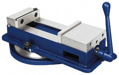 Gibraltar - 6" Jaw Width, 8-3/4" Jaw Opening Capacity, Horizontal Swivel Machine Vise - Manual Operation, 1 Station, 19-1/2" Long x 6-1/4" High x 1-5/8" Deep, 1-5/8" Jaw Height - Benchmark Tooling