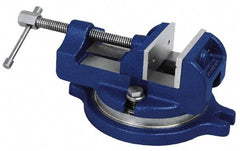 Gibraltar - 6" Jaw Width, 6" Jaw Opening Capacity, Horizontal Swivel Machine Vise - Manual Operation, 1 Station, 14-1/2" Long x 5-1/2" High x 2" Deep, 2" Jaw Height - Benchmark Tooling