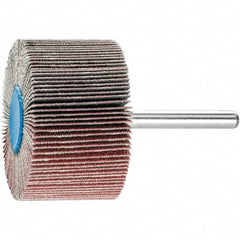 PFERD - 2" Diam x 1" Face Width, Aluminum Oxide Coated Mounted Flap Wheel - 1/4" Shank Mount, 40 Grit, 23,000 Max RPM - Benchmark Tooling