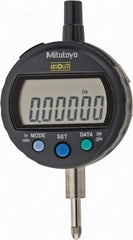 Mitutoyo - 0 to 12.7mm Range, 0.00005" Graduation, Electronic Drop Indicator - Flat Back, Accurate to 0.0001", English & Metric System, LCD Display - Benchmark Tooling