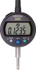 Mitutoyo - 0 to 12.7mm Range, 0.0005" Graduation, Electronic Drop Indicator - Lug Back, Accurate to 0.001", LCD Display - Benchmark Tooling
