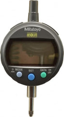 Mitutoyo - 0 to 12.7mm Range, 0.0005" Graduation, Electronic Drop Indicator - Lug-on-center Back, Accurate to 0.001", English & Metric System, LCD Display - Benchmark Tooling