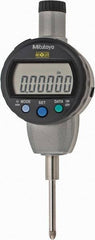 Mitutoyo - 0 to 1" Range, 0.00005" Graduation, Electronic Drop Indicator - Flat Back, Accurate to 0.0001", English & Metric System, LCD Display - Benchmark Tooling