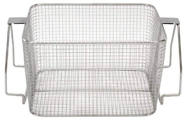 CREST ULTRASONIC - Stainless Steel Parts Washer Basket - 7" High x 215.9mm Wide x 11" Long, Use with Ultrasonic Cleaners - Benchmark Tooling