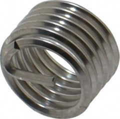 Heli-Coil - M8x1.00 Metric Fine, 8mm OAL, Free Running Helical Insert - 5-7/8 Free Coils, Tanged, 304 Stainless Steel, Bright Finish, 1D Insert Length - Benchmark Tooling