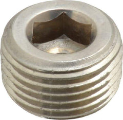 Merit Brass - 3/8" Grade 316/316L Stainless Steel Pipe Hex Countersunk Plug - MNPT End Connections, 150 psi - Benchmark Tooling