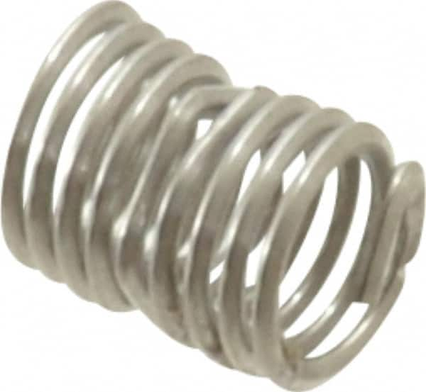 Heli-Coil - Single Insert, M3x0.5 Metric Coarse, 2D, Stainless Steel Screw Locking Insert - 8-7/8 Free Coils, 6mm Overall Length, 3.8 to 4.35mm Outside Diameter, with Tang, Bright Finish, 304 Material Grade - Exact Industrial Supply