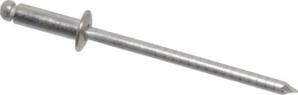 RivetKing - Size 44 Dome Head Stainless Steel Open End Blind Rivet - Stainless Steel Mandrel, 0.188" to 1/4" Grip, 1/4" Head Diam, 0.129" to 0.133" Hole Diam, 0.4" Length Under Head, 1/8" Body Diam - Benchmark Tooling