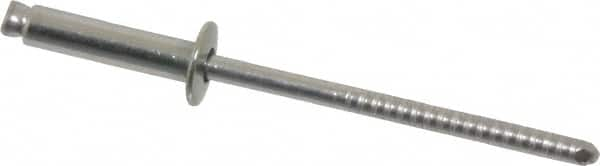 RivetKing - Size 46 Dome Head Stainless Steel Open End Blind Rivet - Stainless Steel Mandrel, 0.313" to 3/8" Grip, 1/4" Head Diam, 0.129" to 0.133" Hole Diam, 0.525" Length Under Head, 1/8" Body Diam - Benchmark Tooling