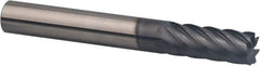 SGS - 3/8", 7 Flute, Single End, Solid Carbide, 0.015" Corner Radius End Mill - 3" OAL, 35° Helix, Right Hand Flute, 1" LOC, Right Hand Cut - Benchmark Tooling