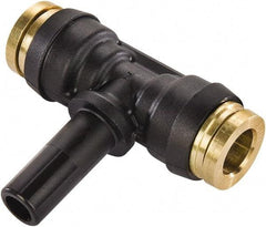 Parker - 1/4" Tube OD, Composite Push-to-Connect Tube Plug-In Branch Tee - Tube to Stem Connection, 250 Max psi, Buna-N O-Ring, -40 to 200°F Working Temp - Benchmark Tooling