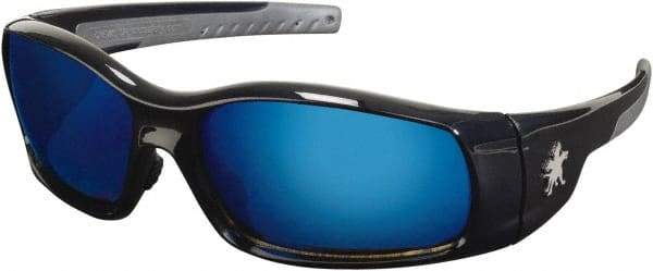 MCR Safety - Blue Mirror Lenses, Framed Safety Glasses - Scratch Resistant, Size Universal, Wrap Around - Benchmark Tooling