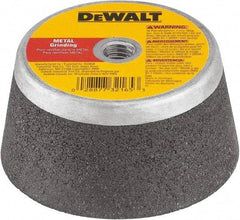 DeWALT - 5" Diam x 2" Thick, 16 Grit Surface Grinding Wheel - Aluminum Oxide/Silicon Carbide Blend, Type 11, Coarse Grade, 7,000 Max RPM, Resinoid Bond, One-Side Recess - Benchmark Tooling